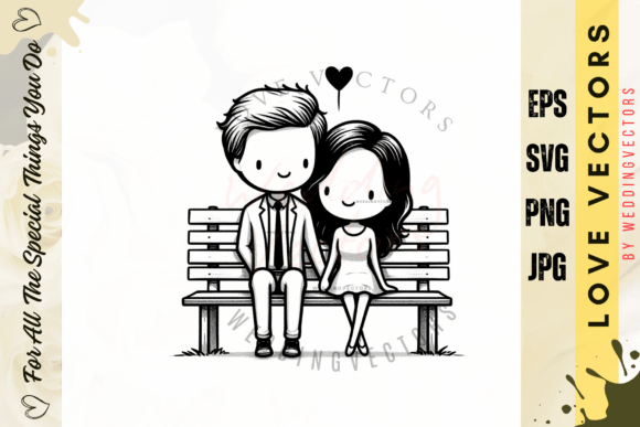 Celebrate Romance with Wedding Couple and Love Vectors - C726