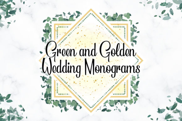 Elevate Your Stationery with Green and Golden Wedding Monograms