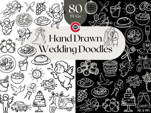 Hand Drawn Wedding Doodles: A Vector SVG Collection