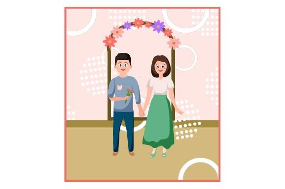 Icon Romantic Couple in Wedding Gate: A Design Asset for Every Occasion