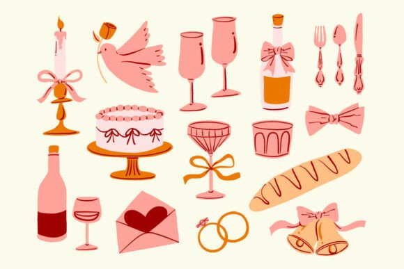 Romantic Wedding Doodle Elements Set SVG: A Complete Design Toolkit