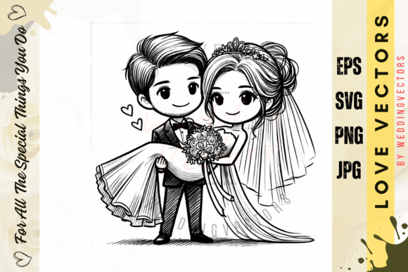 Timeless Romance: The C4660 Wedding Couple and Love Vectors
