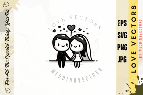 Timeless Romance: The Wedding Couple and Love Vectors - C65 Collection