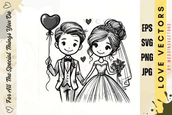 Wedding Couple and Love Vectors - C3811: A Designer's Romance Toolkit