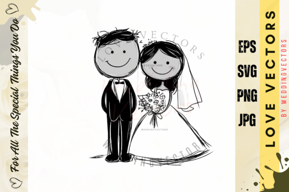 Wedding Couple and Love Vectors - C4077: A Designer's Guide to Romantic Visuals
