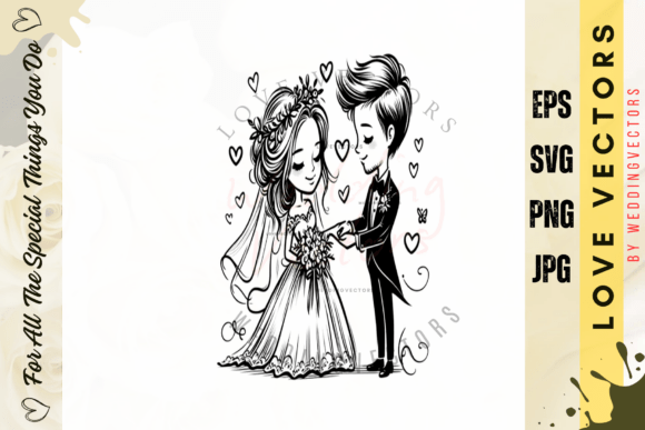 Wedding Couple and Love Vectors: C4559 Design Guide