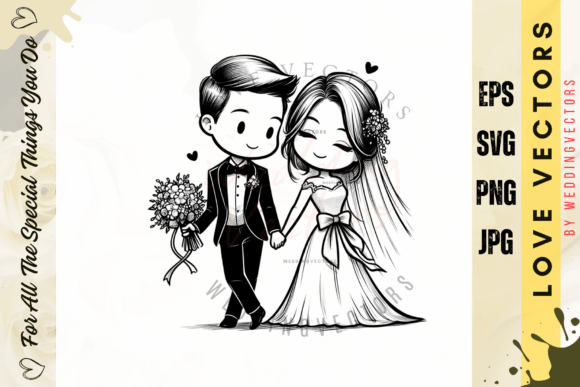 Wedding Couple and Love Vectors - C4904: A Designer's Resource for Romance