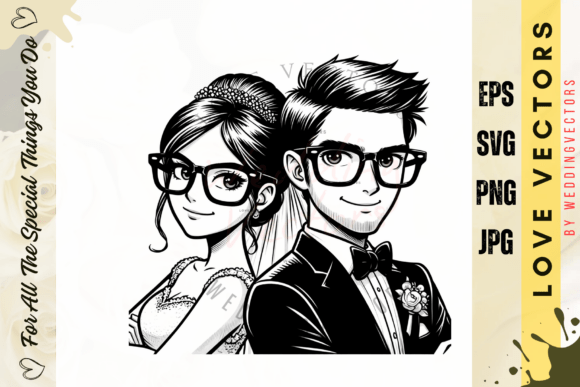 Wedding Couple and Love Vectors - C5010