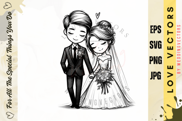Wedding Couple and Love Vectors - C5019: Your Design Toolkit
