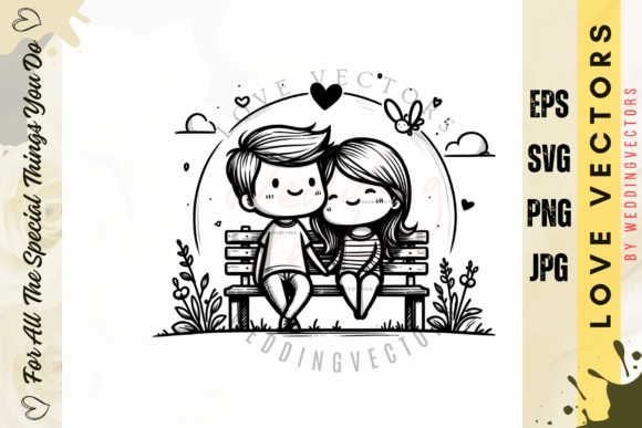 Wedding Couple and Love Vectors - C525: Your Go-To for Bridal Charm