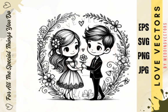 Wedding Couple and Love Vectors - C646: Capture Romance